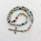 Amazonite Stone Immaculate Heart of Mary Rosary