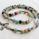 Amazonite Stone Immaculate Heart of Mary Rosary