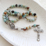 Amazonite Stone Immaculate Heart of Mary Rosary