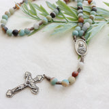 Amazonite Stone Immaculate Heart of Mary Rosary