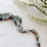 Amazonite Stone Immaculate Heart of Mary Rosary