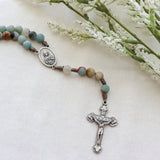 Amazonite Stone Immaculate Heart of Mary Rosary