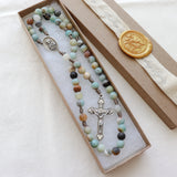 Amazonite Stone Immaculate Heart of Mary Rosary