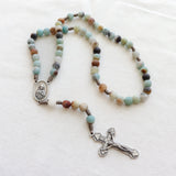 Amazonite Stone Immaculate Heart of Mary Rosary