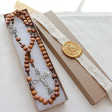 Sacred Heart Holy Land Olive Wood Rosary