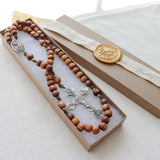 Sacred Heart Holy Land Olive Wood Rosary