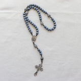 Saint Joseph Gray Wood and Stone Rosary