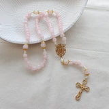 Our Lady of Guadalupe Rose Quartz Rosary