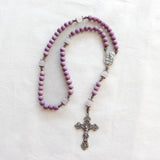 Holy Family Purple and Silver Rosary