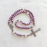 Holy Family Purple and Silver Rosary