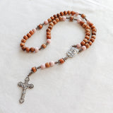 Holy Land Olive Wood and Pink Rosary