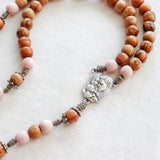 Holy Land Olive Wood and Pink Rosary