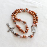 Holy Land Olive Wood and Pink Rosary