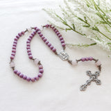 Holy Family Purple and Silver Rosary