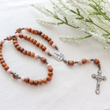 Holy Land Olive Wood and Pink Rosary