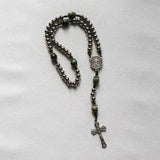 Saint Benedict Stainless Steel and Turquoise Rosary