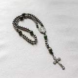 Saint Benedict Stainless Steel and Turquoise Rosary