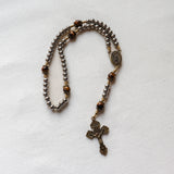 Saint Michael Stainless Steel and Tiger Eye Rosary