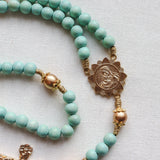 Sunflower Madonna and Child Mint Rosary