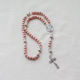 Freshwater Pearl Miraculous Medal Pink Rosary