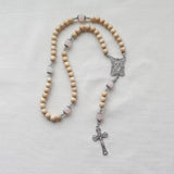 Madonna and Child Cream and Silver Rosary