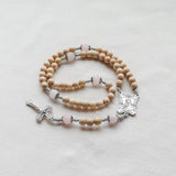 Madonna and Child Cream and Silver Rosary