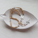 Madonna and Child Cream and Silver Rosary