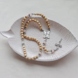 Madonna and Child Cream and Silver Rosary