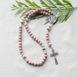 Freshwater Pearl Miraculous Medal Pink Rosary