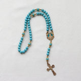 Madonna and Child Turquoise Stone Rosary