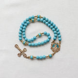 Madonna and Child Turquoise Stone Rosary