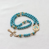 Madonna and Child Turquoise Stone Rosary