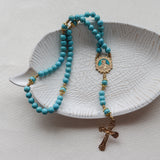 Madonna and Child Turquoise Stone Rosary