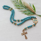 Madonna and Child Turquoise Stone Rosary