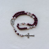 St. Thérèse of Lisieux Cherry Wood and Rose Quartz Rosary