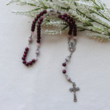 St. Thérèse of Lisieux Cherry Wood and Rose Quartz Rosary