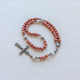 Communion Cup Orange Wood and Moonstone Rosary