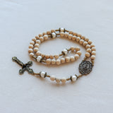 Our Lady of Fatima Cream Wood and Pearl Rosary