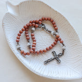 Communion Cup Orange Wood and Moonstone Rosary