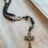 Saint Michael African Turquoise Rosary