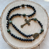 Saint Michael African Turquoise Rosary