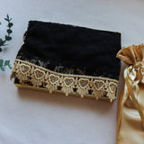 Black and Gold Lace Shawl Wrap Veil