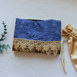 Blue and Gold Lace Shawl Wrap Veil