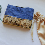 Blue and Gold Lace Shawl Wrap Veil