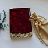 Red and Gold Lace Triangle Chapel Veil