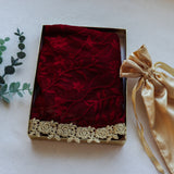 Red and Gold Lace Triangle Chapel Veil