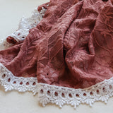 Mauve Pink and White Lace Shawl Wrap Veil