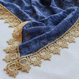 Blue and Gold Lace Shawl Wrap Veil