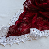 Pentecost Red and White Lace Shawl Wrap Veil