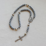 Freshwater Pearl Our Lady of Lourdes Gray Rosary